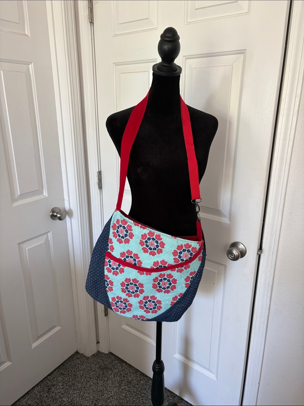Quilted handmade Floral Crossbody Bag